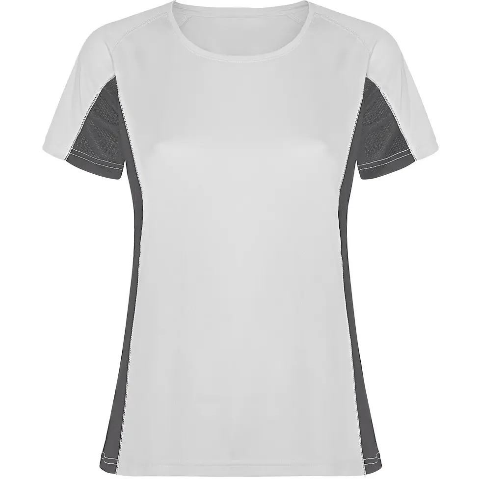 Miniaturbild: Sport T-Shirt Kurzarm für Damen zweifarbig mit Textildruck nach Wunsch