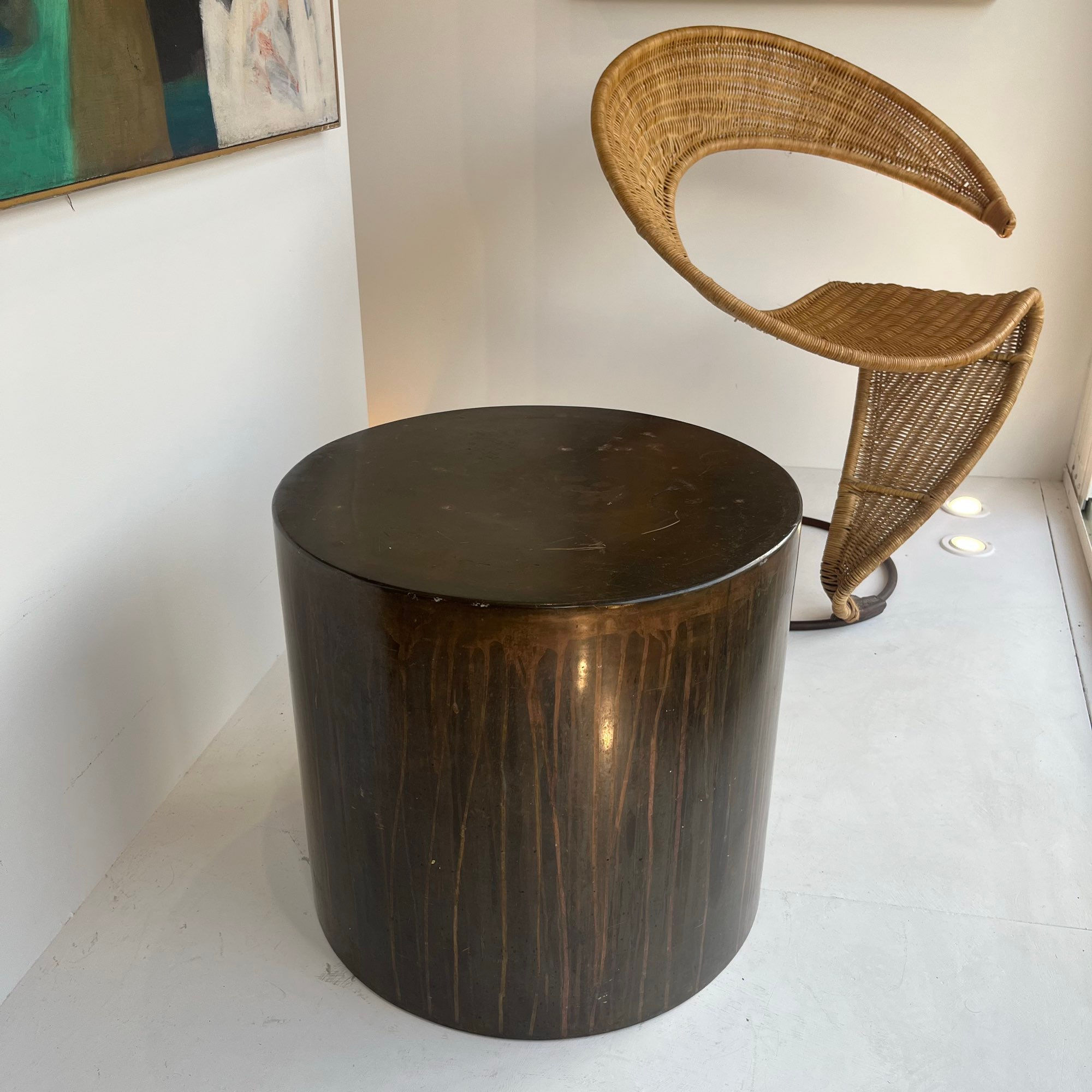 Midcentury Bronze drum table