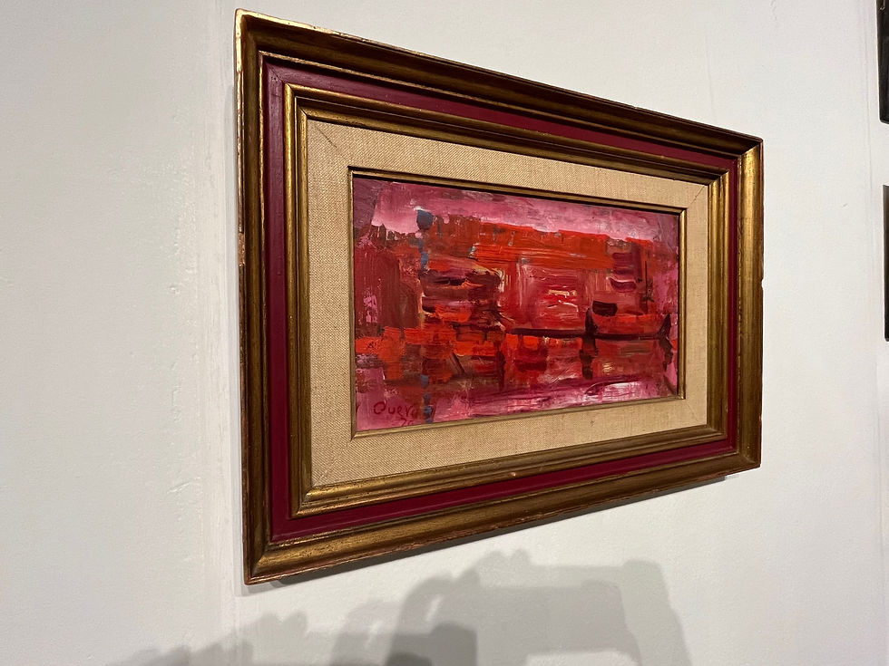 Thumbnail: Rene Quere (1932-2021) Mid 20th century abstract oil painting.