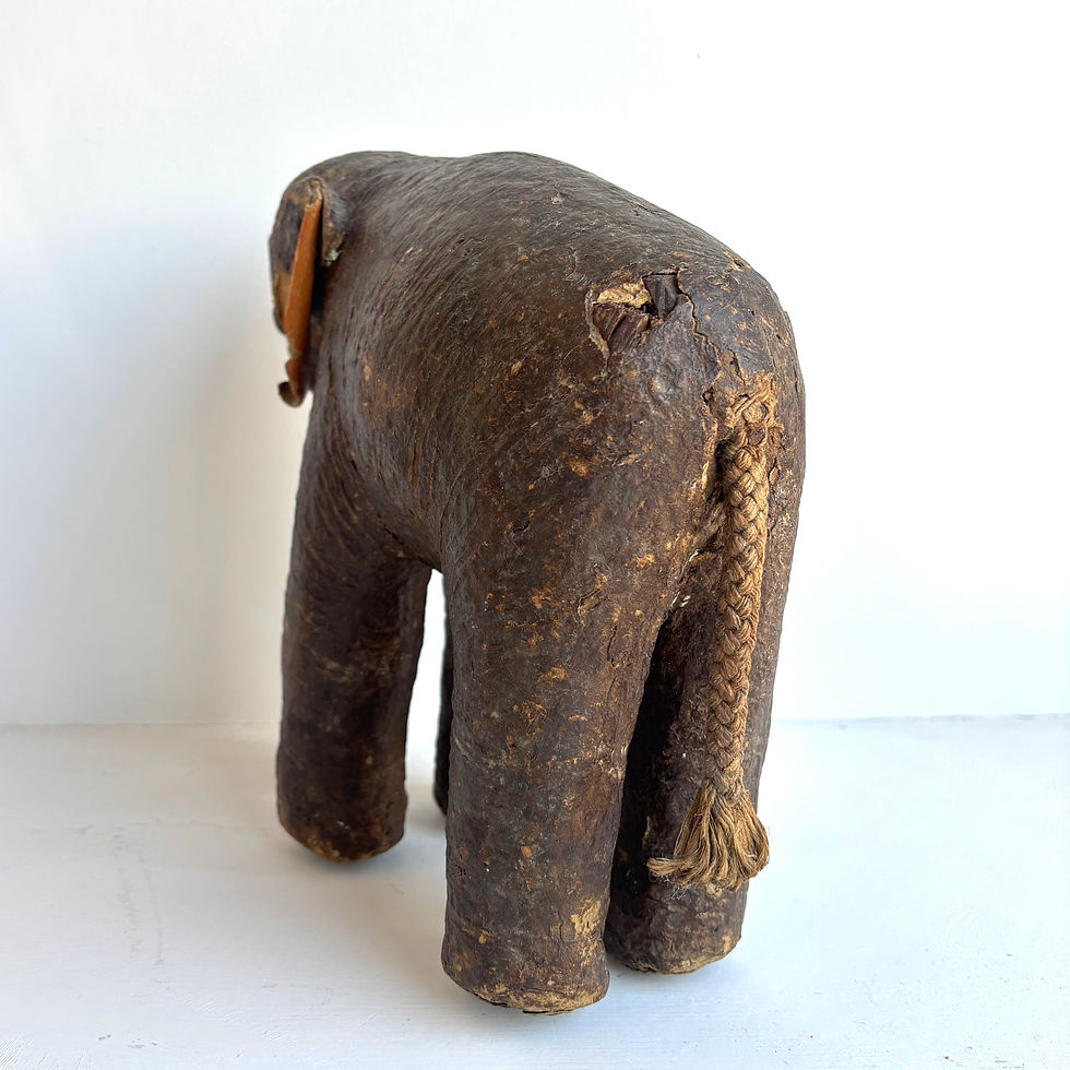 Thumbnail: Folk Art Papier-Mâché and Leather Elephant