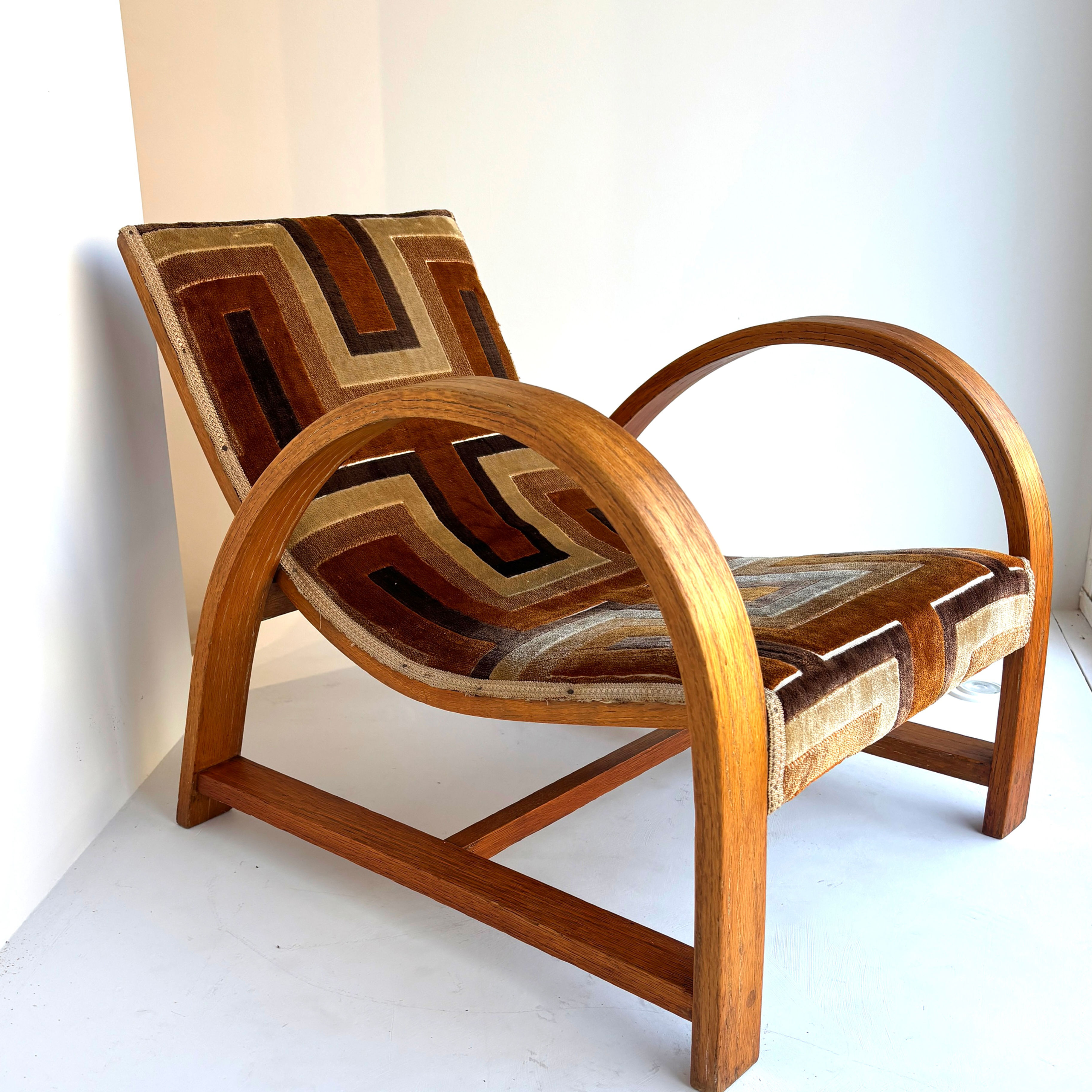 Art Deco Oak Chair 