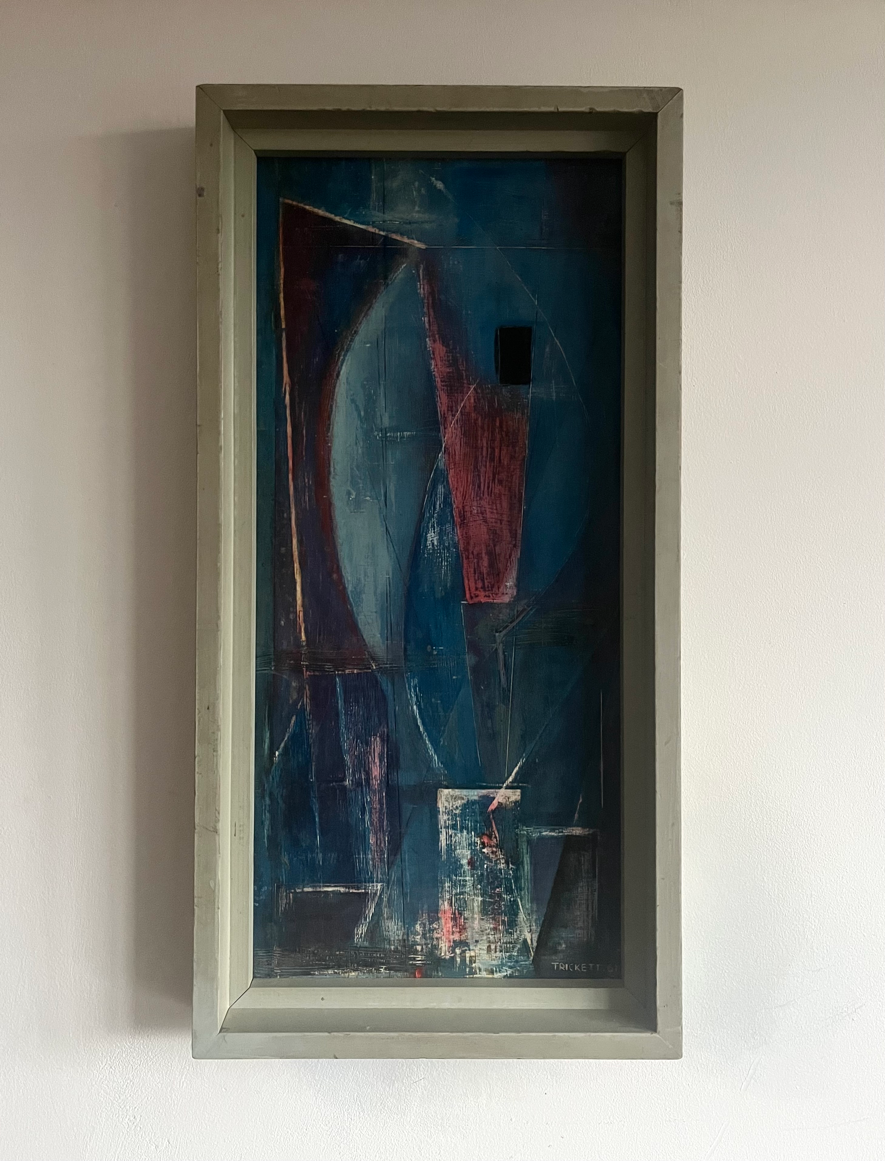 Abstract oil by Neville Trickett. (British 1935-2022)