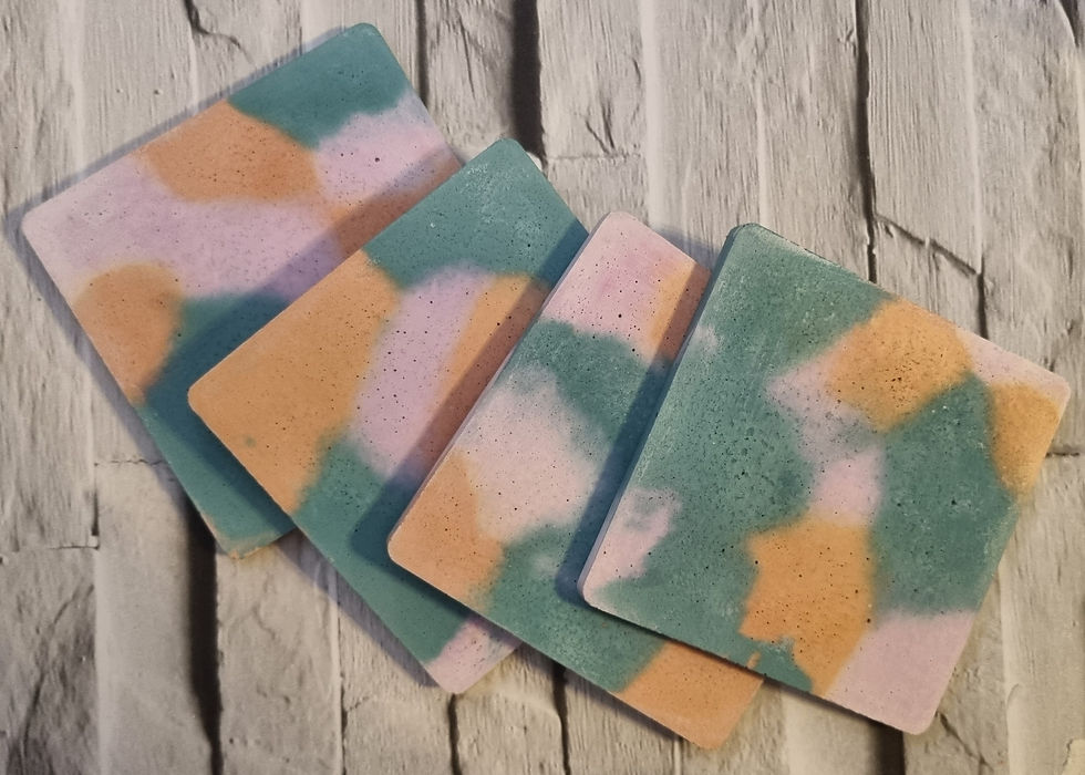 Thumbnail: Forrest Green, Lilac & Orange Square Coasters