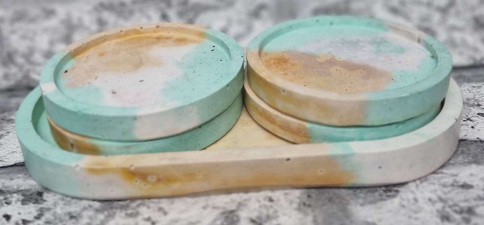 Thumbnail: Soft Gold, Mint & Beige Coasters 