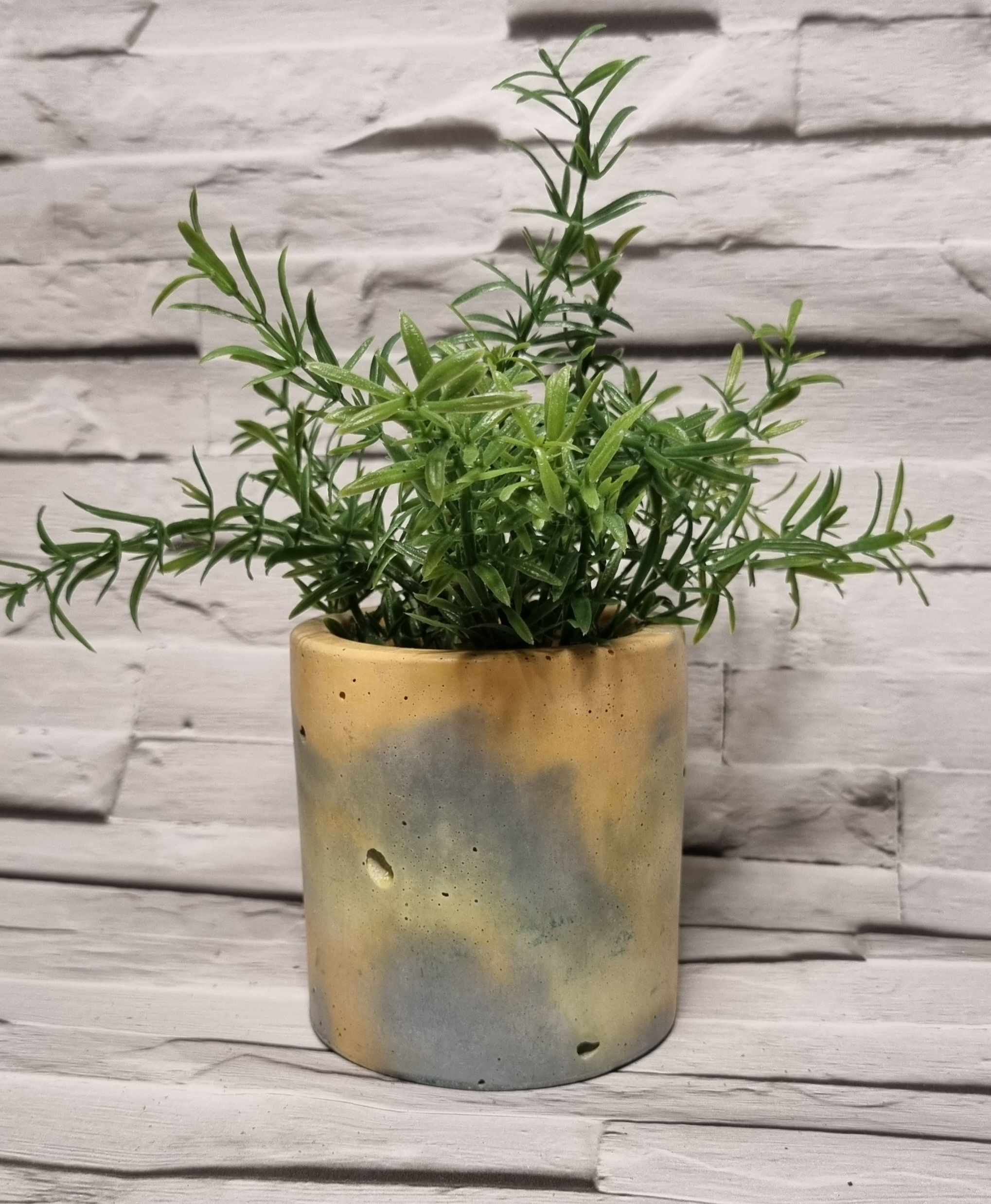 Mustard, Lemon & Charcoal Circle Planter