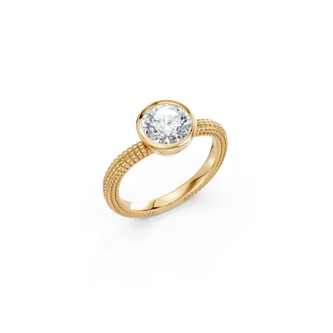 Yellow Gold Ethereal Round Diamond Engagement Ring