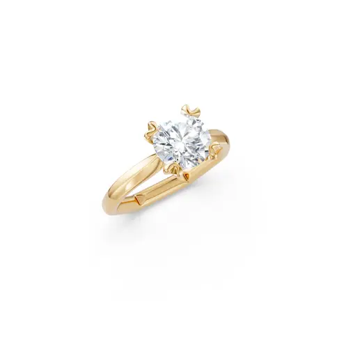 Yellow Gold Round PolyGem Elegance Ring