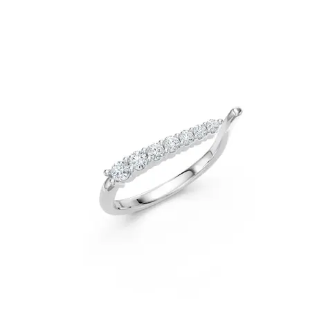 White Gold Feather Diamonds Ring