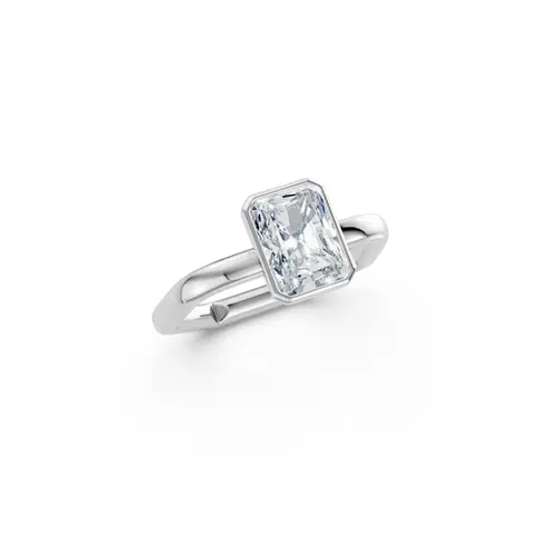White Gold Emerald cut PolyGem Elegance Ring