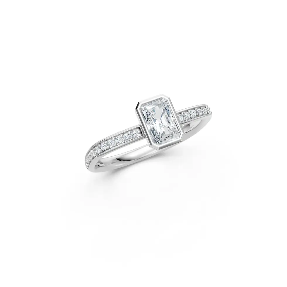 White Gold D Engagement Ring