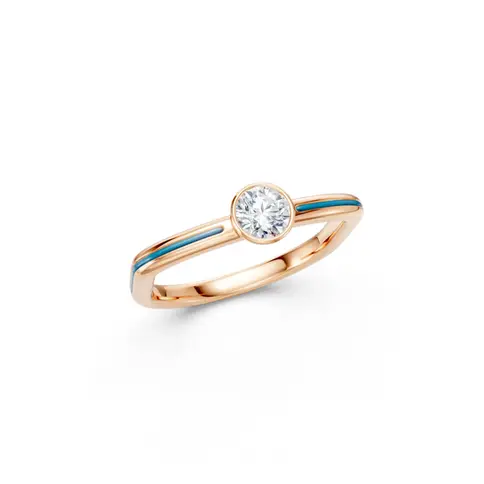 Rose Gold Sunset Diamond Engagement Ring