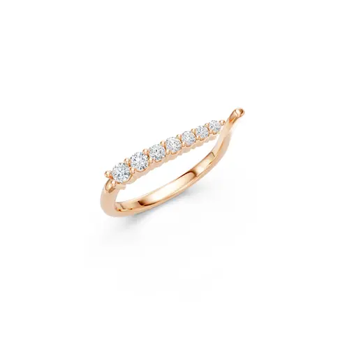Rose Gold Feather Diamonds Ring