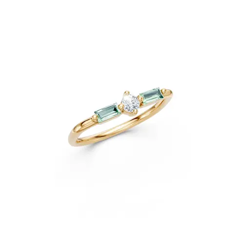 Yellow Gold Mini colored gems Ring