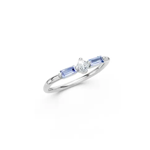 White Gold Mini colored gems Ring