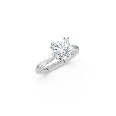 White Gold Round PolyGem Elegance Ring