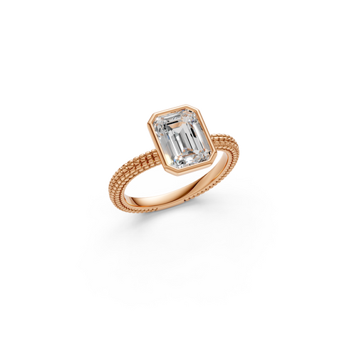 Rose Ethereal Emerald Cut Diamond Engagement Ring