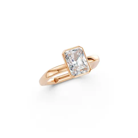 Rose Gold Emerald cut PolyGem Elegance Ring
