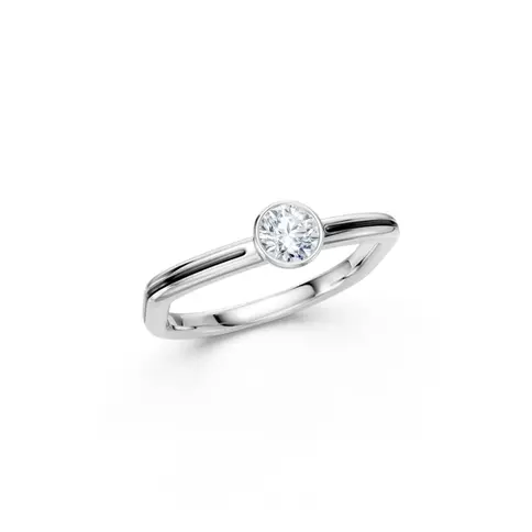 White Gold Sunset Diamond Engagement Ring