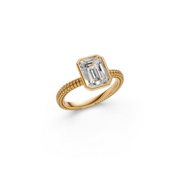 Yellow Ethereal Emerald Cut Diamond Engagement Ring