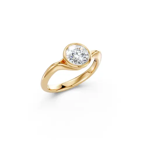 Yellow Gold Gravity Diamond Engagement Ring