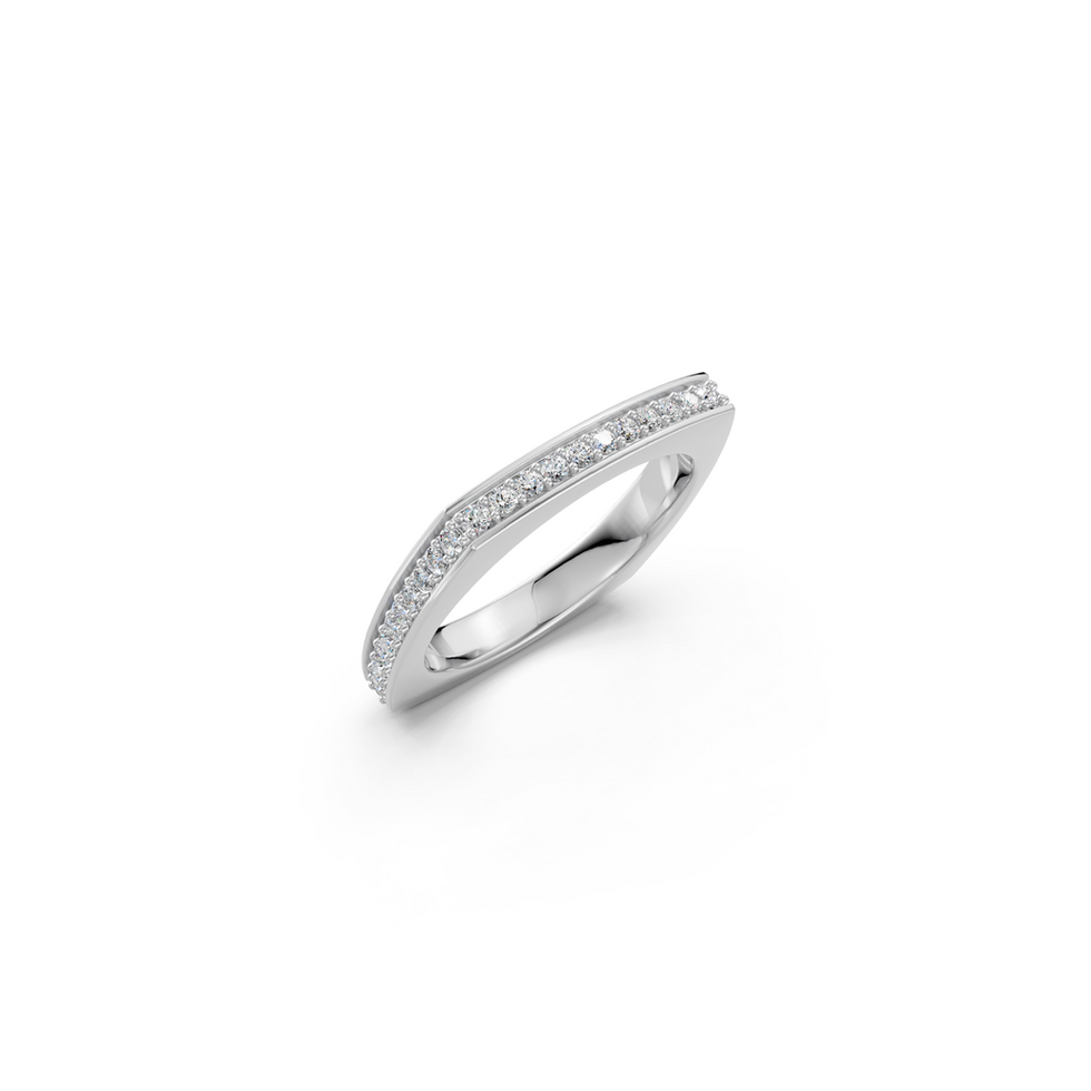 White Gold Square Diamonds Band