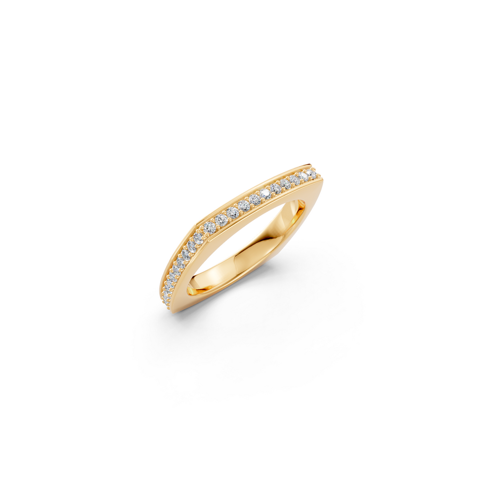 Yellow Gold Square Diamonds Band