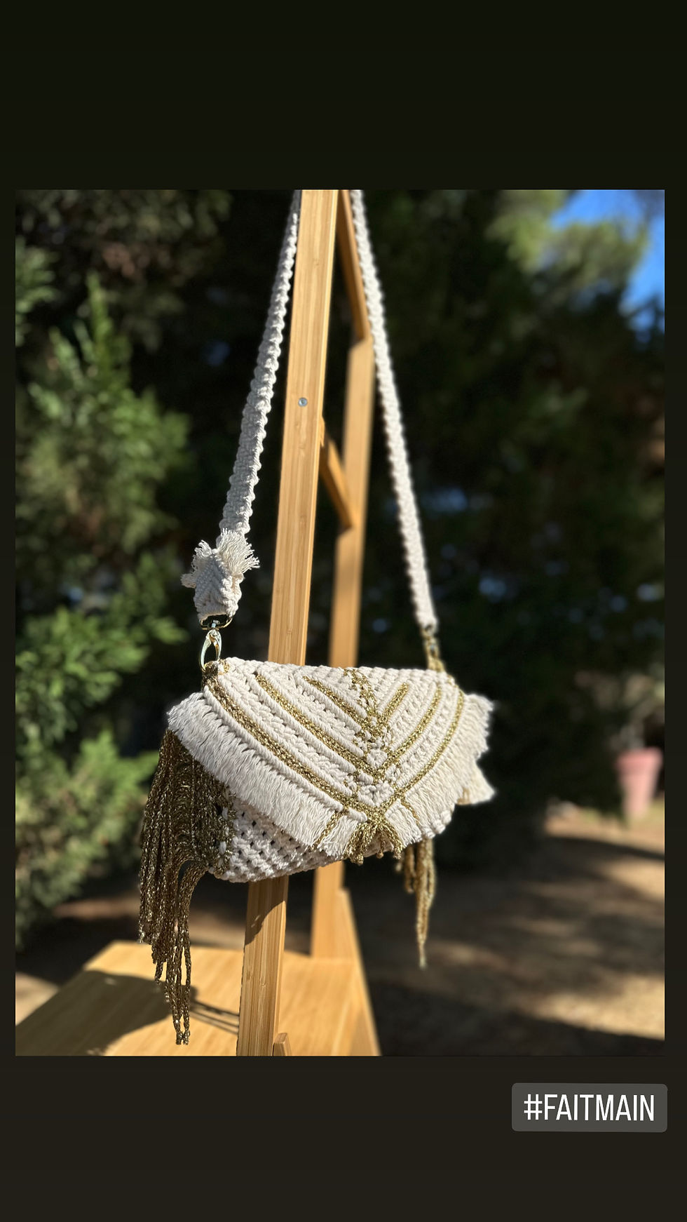 Miniature : SAC BOHÈME « ÉCRU ET DORÉ »