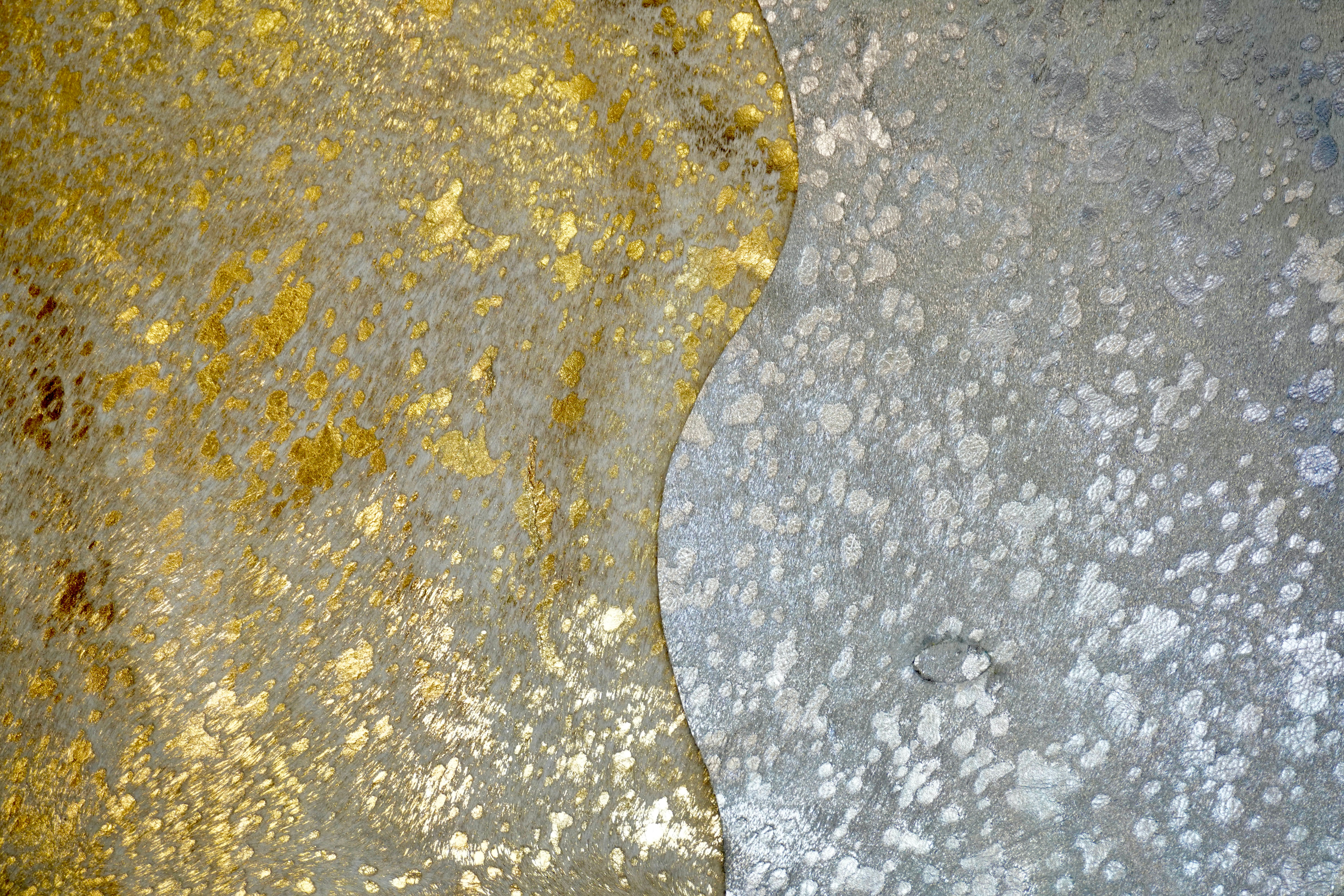 Acid Wash Gold or Silver Cowhide Brazilian