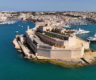 Birgu and Grand Harbour in Malta during private boat charter