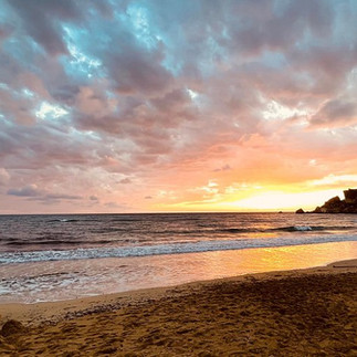 Sunset at Golden Bay in Malta