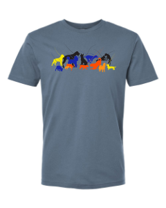 RUNNING WITH DOGS, Unisex Crew, Blue Jean