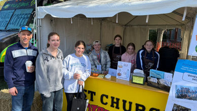 Volunteers at the Potato Booth