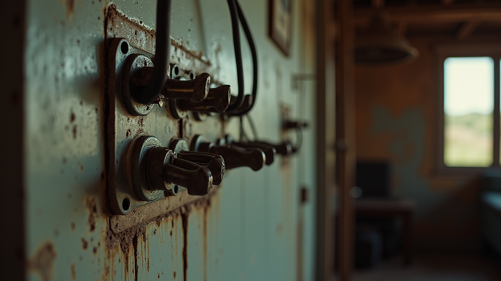 Close-up view of old wiring in a Central Coast home