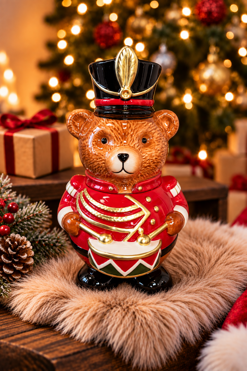 🎄🐻 Voorraadpot “Christmas Drummer Bear”