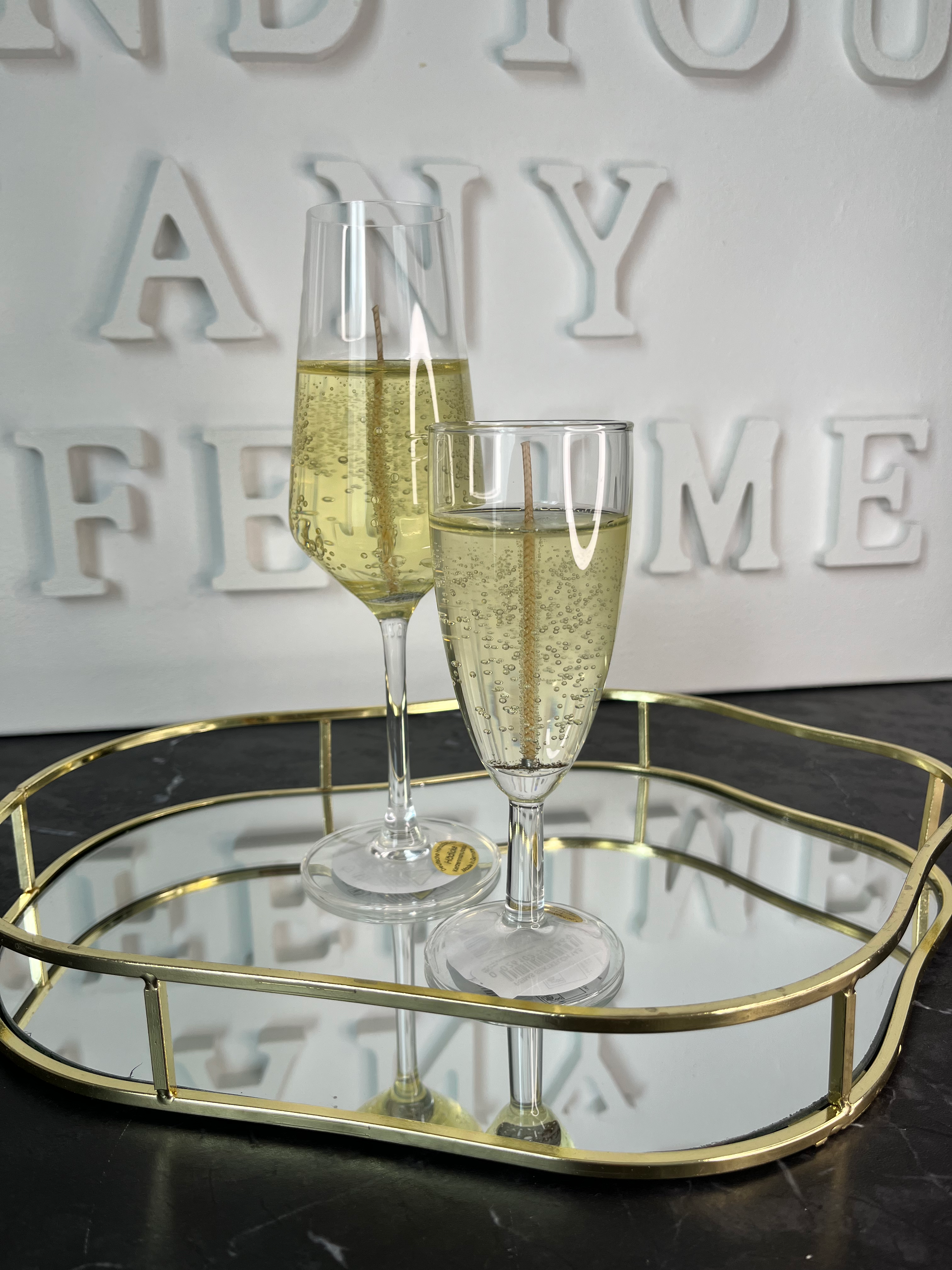 Champagne Kaars – Feestelijk, stijlvol en sprankelend! 🥂✨