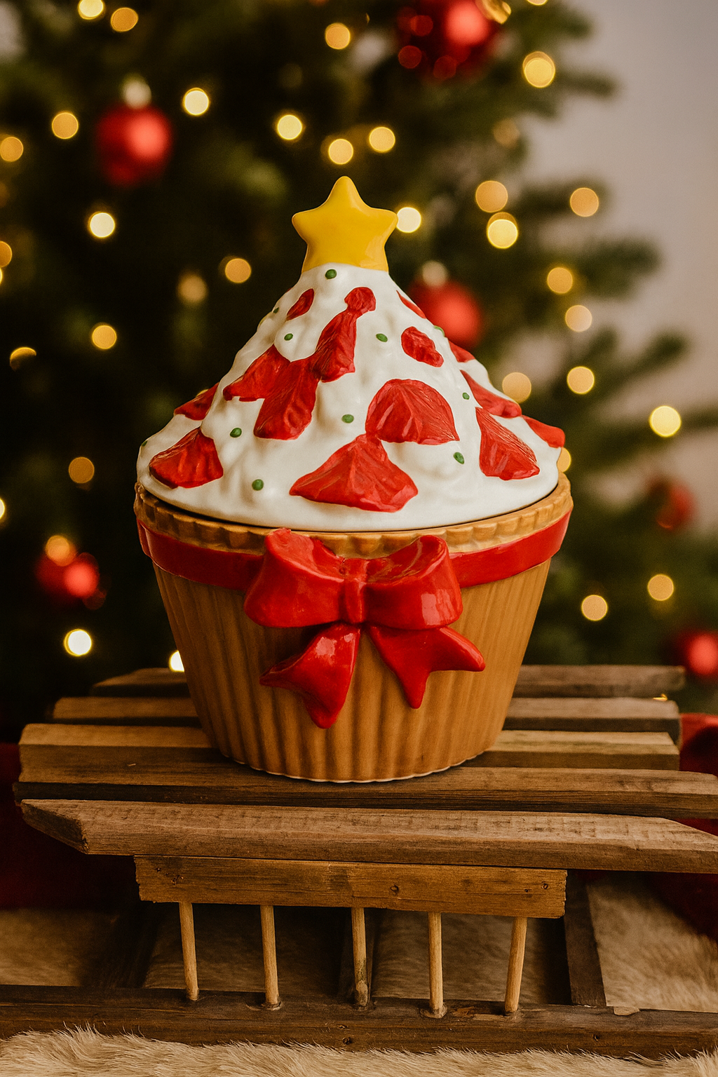 🧁 Voorraadpot Christmas Cupcake – Zoet, Speels & Sfeervol! ⭐