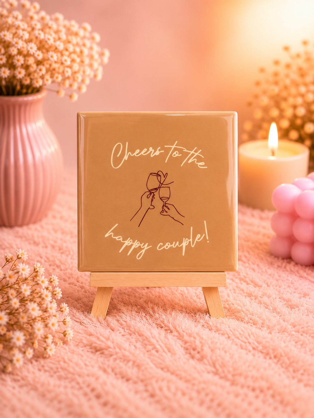 🥂 Tegeltje “Cheers to the Happy Couple”