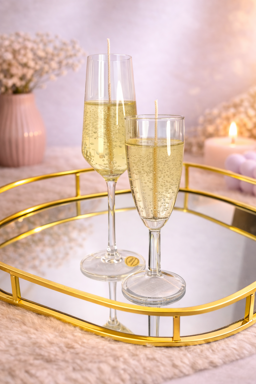 Champagne Kaars – Feestelijk, stijlvol en sprankelend! 🥂✨