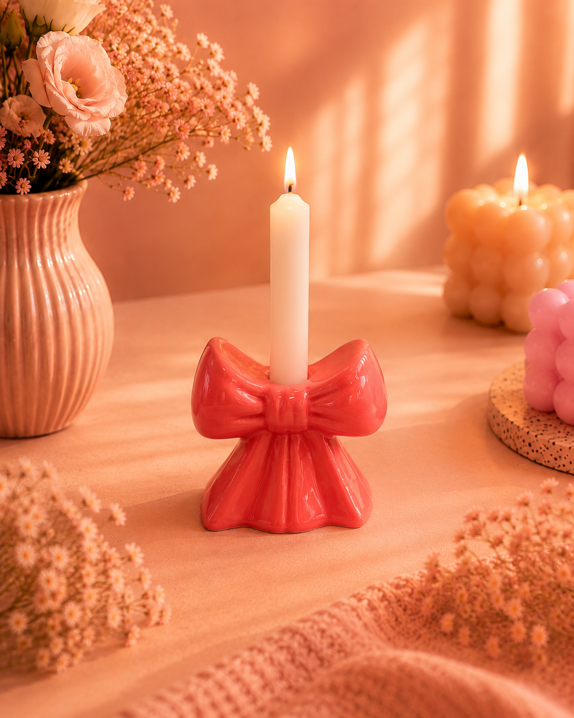 🎀 Kandelaar Strik – Roze