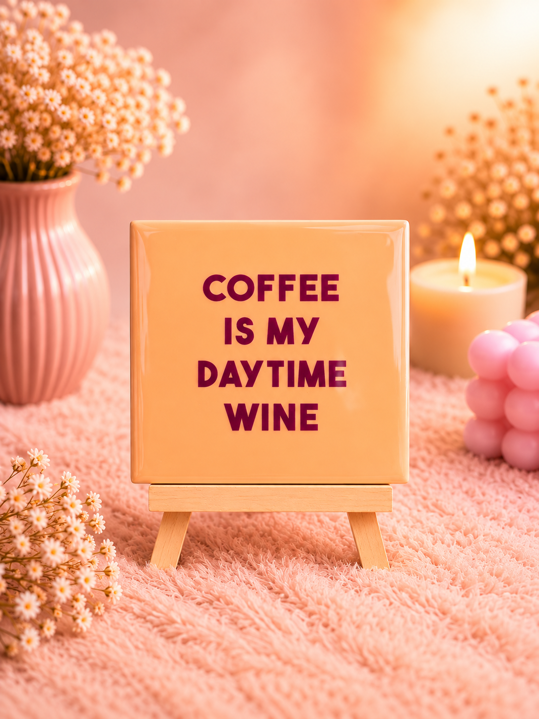 ☕🍷 Tegeltje “Coffee Is My Daytime Wine”