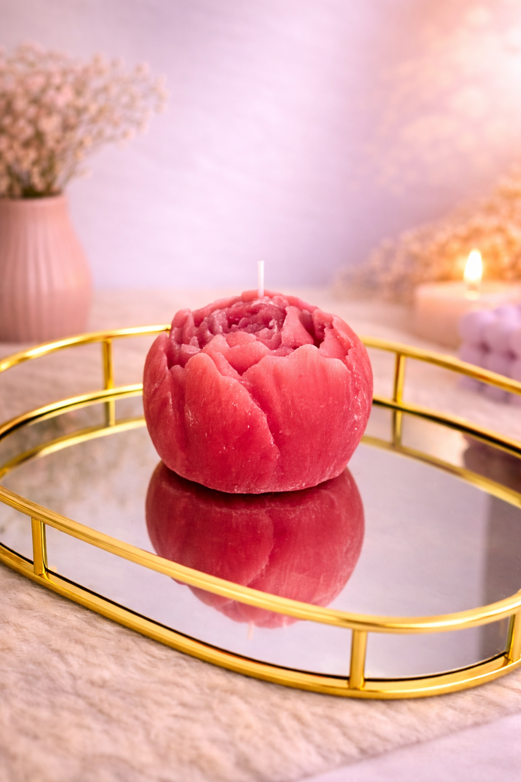 Pioenroos Kaars! 🌸🕯️