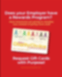 Red background with text promoting charity through employer rewards point programs. Features colorful ribbons and CharityChoice gift card info.