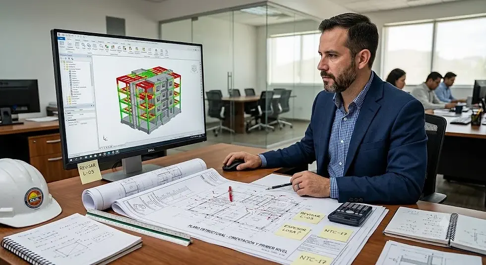 Imgen de un ingeniero para mostrar ¿cuánto cuesta ún plano estructural de una casa?