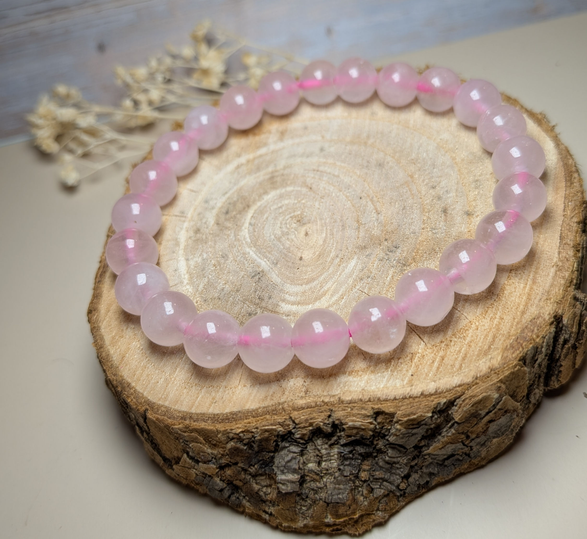 Bracelet Quartz Rose (8mm)