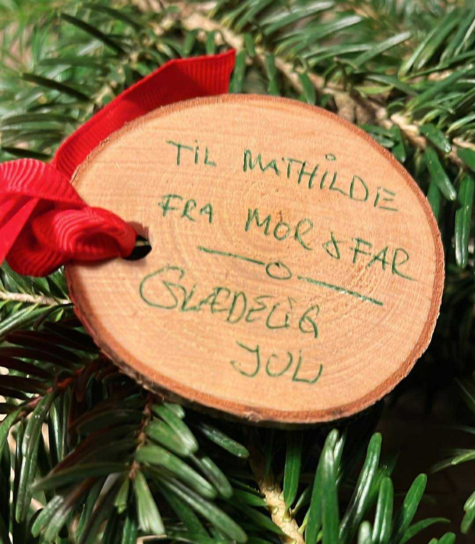 Hjemmelavet gavemærke i træ