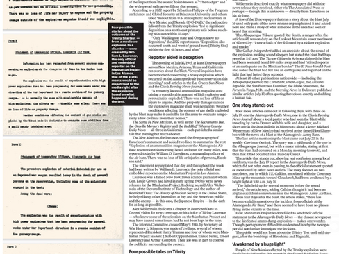 Trinity Test at 80 — How Local Newspapers Lied to Their Readers the Week of July 16, 1945