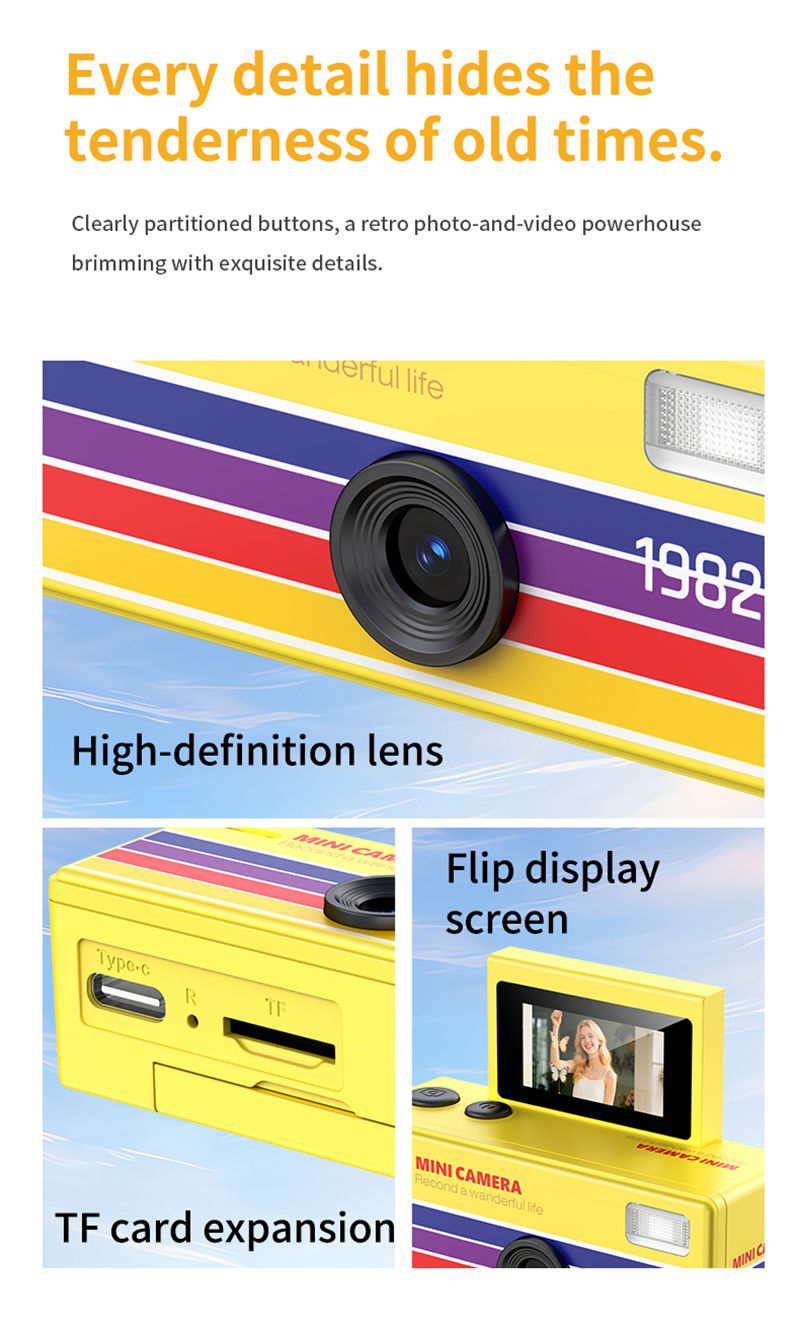 Thumbnail: Retro CCD Digital Camera Vlog Student Photo & Video Recorder Flip Screen