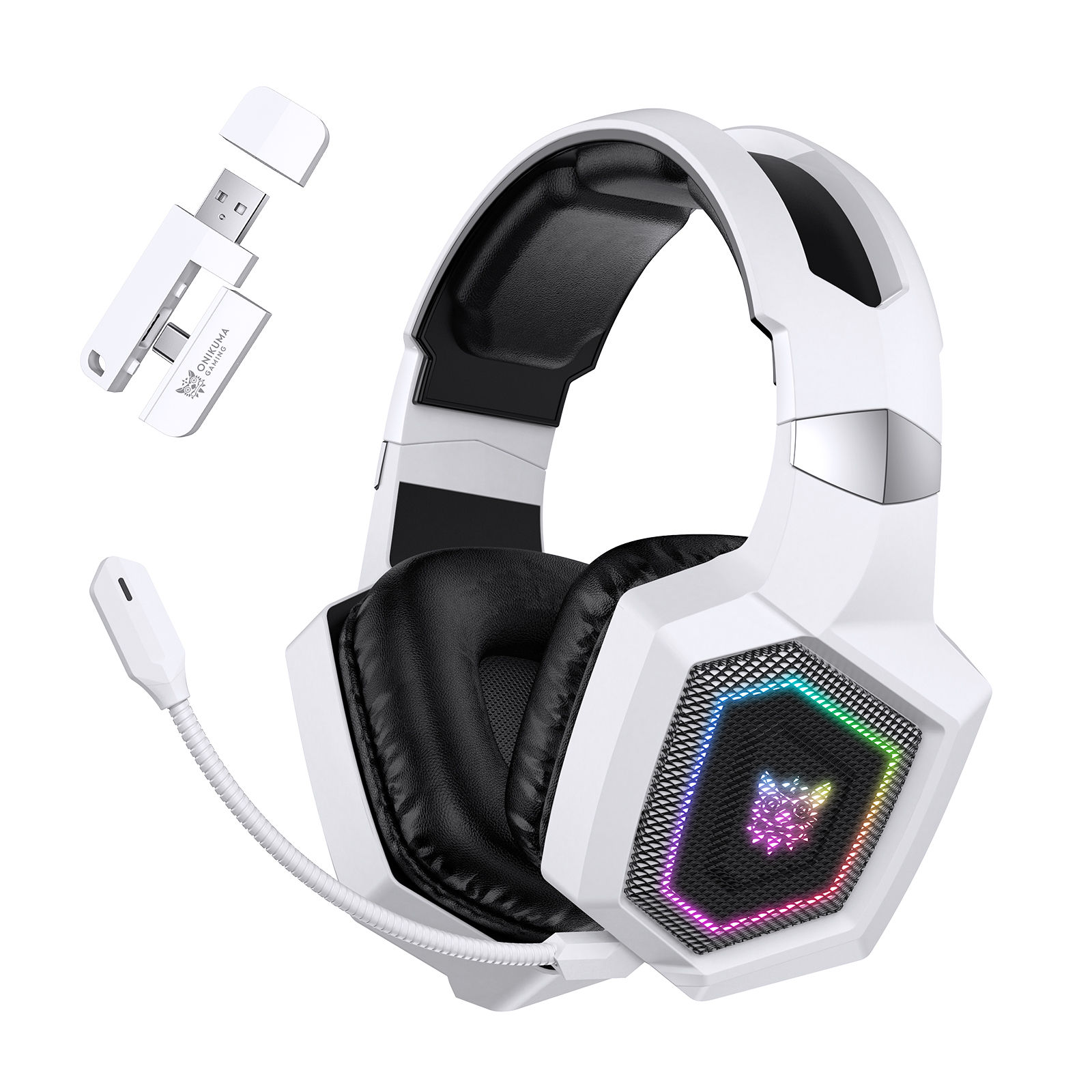 ONIKUMA 2.4GHz Wireless Gaming Headset For PS5 PS4 PC Mac Noise Cancelling Earph