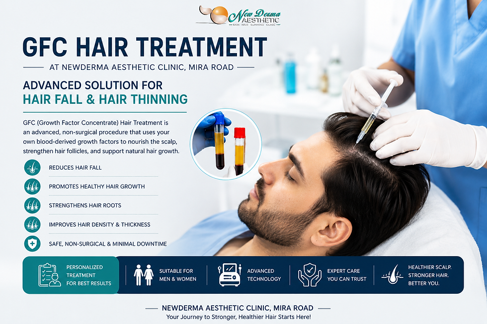 GFC Hair Treatment in Mira Road: A Modern Solution for Hair Fall and Hair Thinning at Newderma Aesthetic Clinic