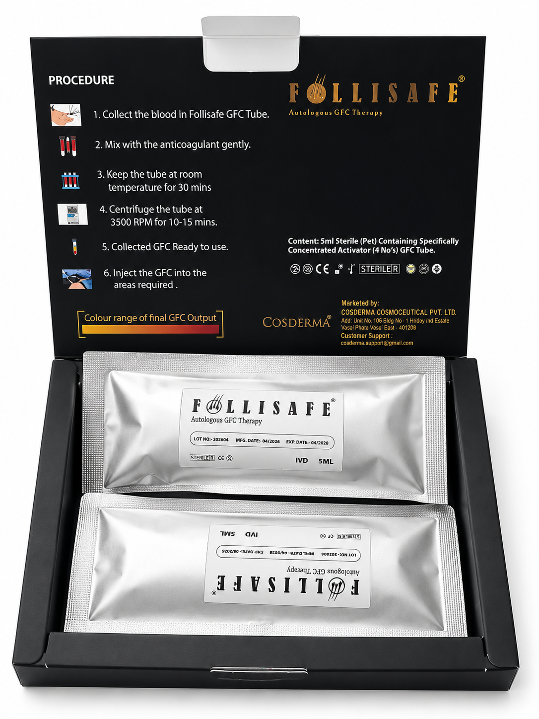 FOLLISAFE Autologous GFC Therapy Tube